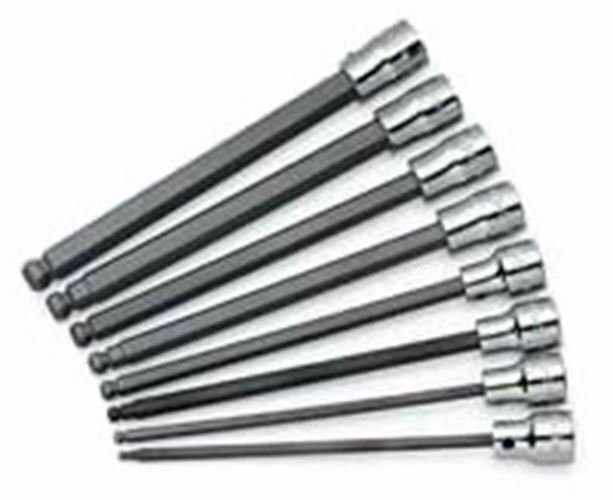 SK HAND TOOL 8 Piece 3/8" Dr. Metric LongBall Hex Bit Socket Set (3MM - SK19748