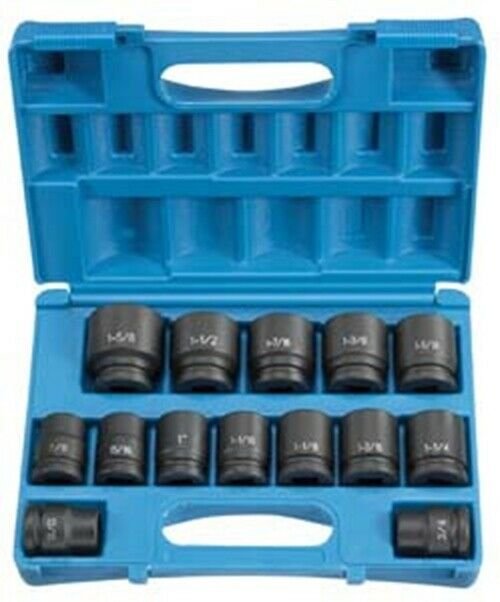 GREY PNEUMATIC 3/4" Drive 14 Piece SAEImpact Socket Set GY8038