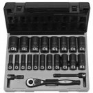 GREY PNEUMATIC 1/2" Drive 6 Point 22 PieceFractional Deep Duo Socket Set GY82622