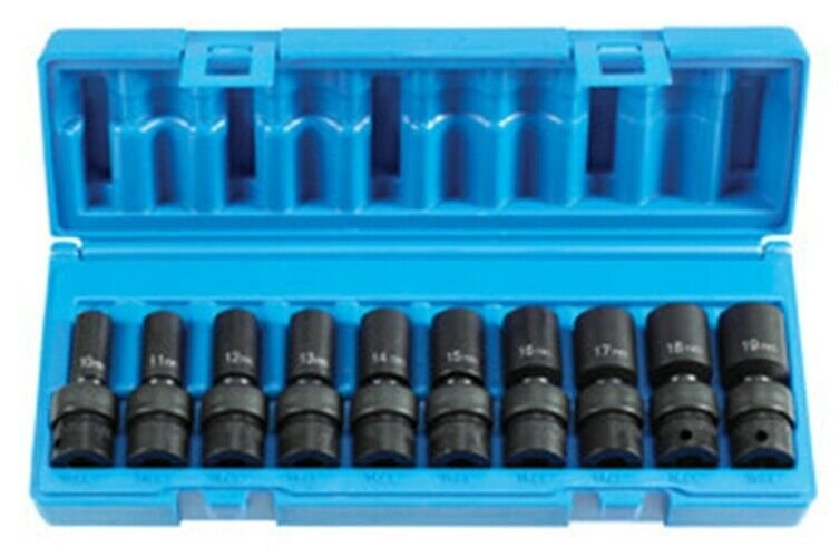 GREY PNEUMATIC 3/8" Drive Metric UniversalSemi Deep Impact Socket Set GY1210UMSD