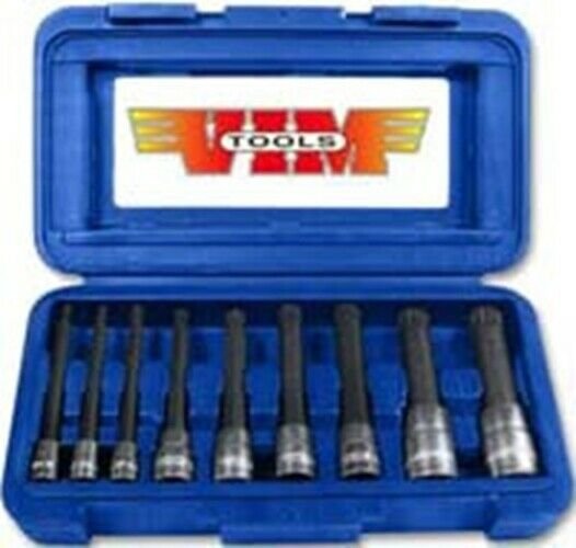 VIM TOOLS 9 Piece Long Triple Square12 Point Bit Set VMXZN400