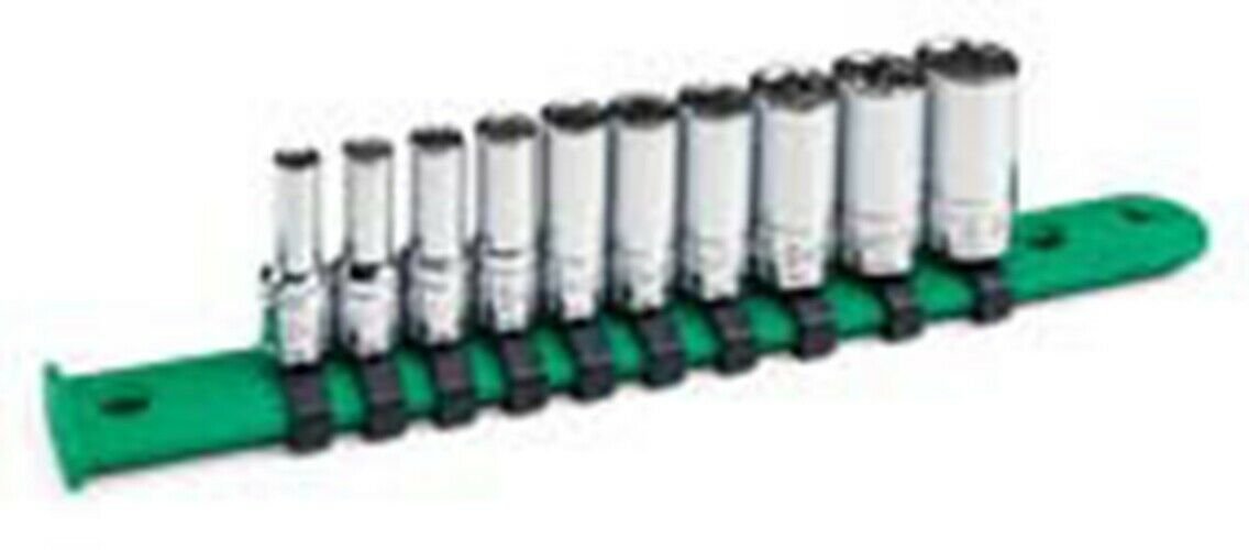 SK HAND TOOL 10 Pc 1/4" Dr 6Pt SAE SemiDeep Chrome Socket Set SK41880