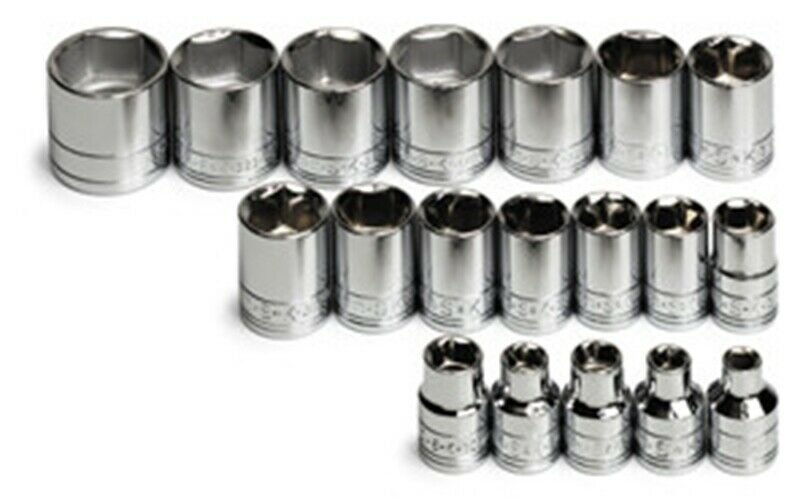 SK HAND TOOL 19 Piece 6 Point StandardMetric Socket 3/8" Drive SK3919
