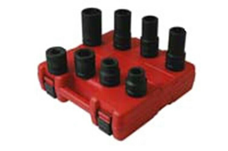 SUNEX TOOL 1" Drive 8 Piece Sae/MetricWheel Service Impact Socket SU5688