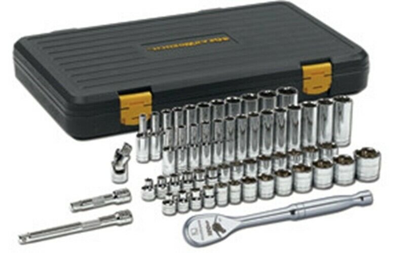 GEARWRENCH 56-Pc 3/8" Drive SAE/Metric 6pt Standard & Deep Socket Set KD80550P