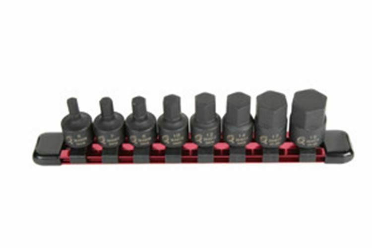 SUNEX TOOL 8 Pc 3/8" Dr. Metric StubbyImpact Hex Driver Set SU3645