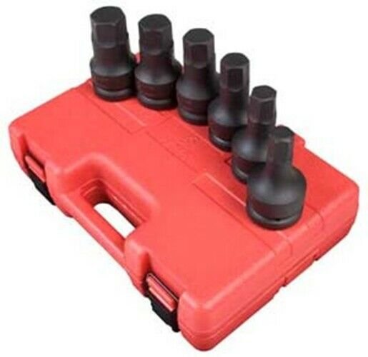 SUNEX TOOL 6 Piece 1" Drive SAE HexDriver Impact Set SU5606