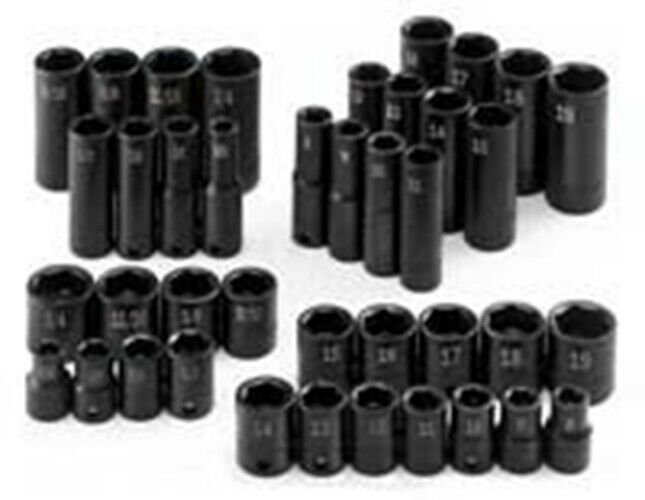 SK HAND TOOL 40 Piece 6 Point FractionalMetric Impact Socket Super Set SK4090