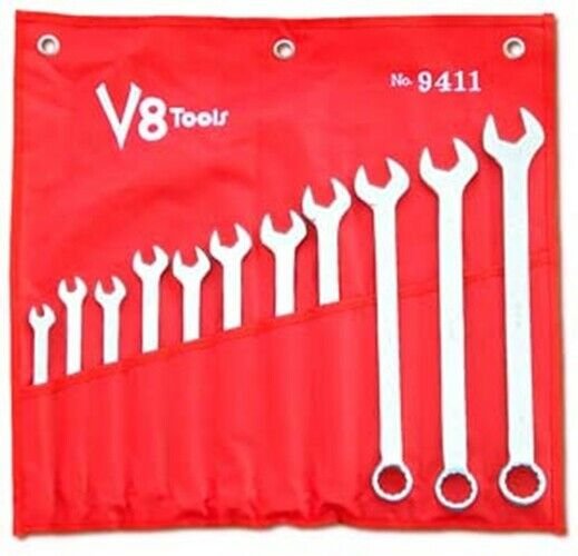 V8 TOOLS INC 11 Piece SAE Long-PatternCombo Wrench Set VT9411