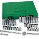 SK HAND TOOL 41 Piece 6 Point FractionalMetric Socket Set 1/4" Drive SK91844