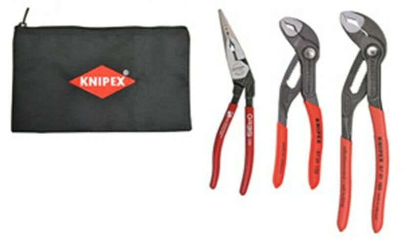 KNIPEX 3 PC Cobra?? Pliers and AngledLong Nose Set KX9K0080123US