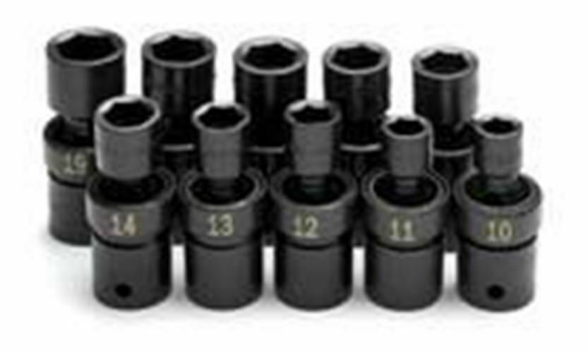 SK HAND TOOL 10 Piece 6 Point Swivel MetricImpact Socket Set SK34351