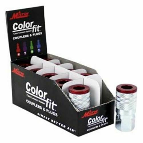 MILTON 1/4" NPTF ColorFit Couplers M Style Red MI715MC