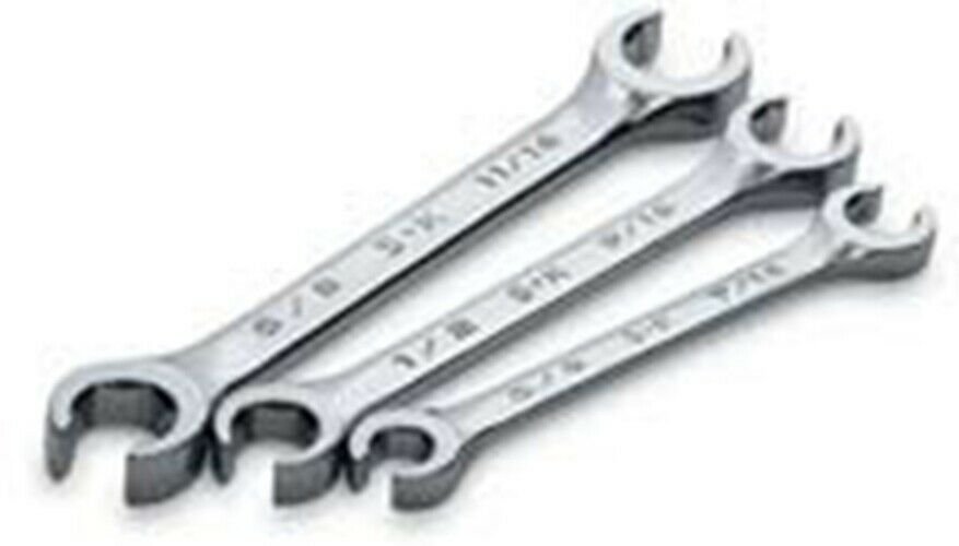 SK HAND TOOL 3 Piece 6 Point FractionalFlare Nut Wrench Set SK383