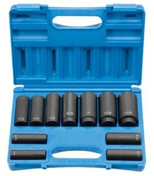 GREY PNEUMATIC 1/2" Drive 8 Point 11 PieceDeep Set GY1311SD