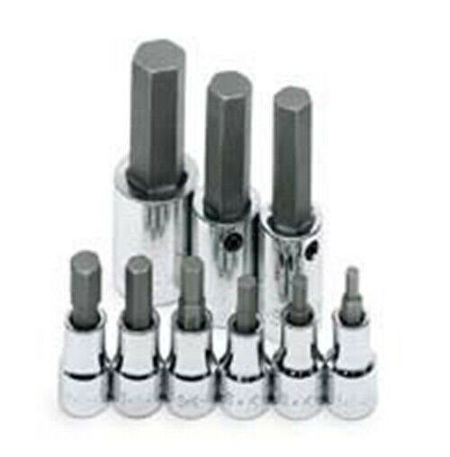 SK HAND TOOL 9 Piece Metric Hex Bit SocketSet SK19734