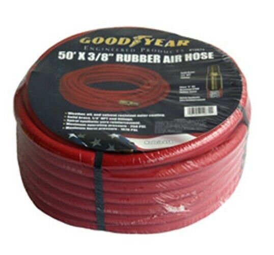 GRIP-ON-TOOLS 50' x 1/2" x 1/2" NPT GoodyearAir Hose Red GA12709