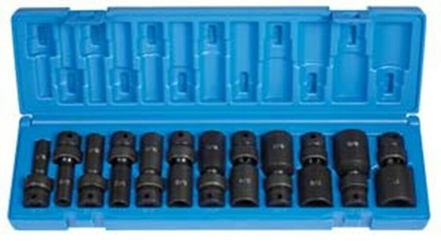 GREY PNEUMATIC 3/8" Drive 12 Piece DeepLength Fract. Univ. Set GY1212UD