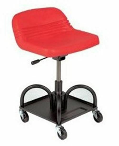 WHITESIDE Adjustable Height Red HeavyDuty Padded Shop Seat WS48005