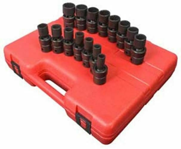 SUNEX TOOL 1/2 Drive 12 Point MetricUniversal Impact Socket Set SU2855