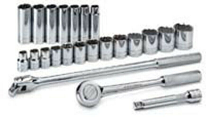 SK HAND TOOL 23 Piece 12 Point FractionalSocket Set 1/2" Drive SK4123