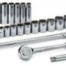 SK HAND TOOL 23 Piece 12 Point FractionalSocket Set 1/2" Drive SK4123