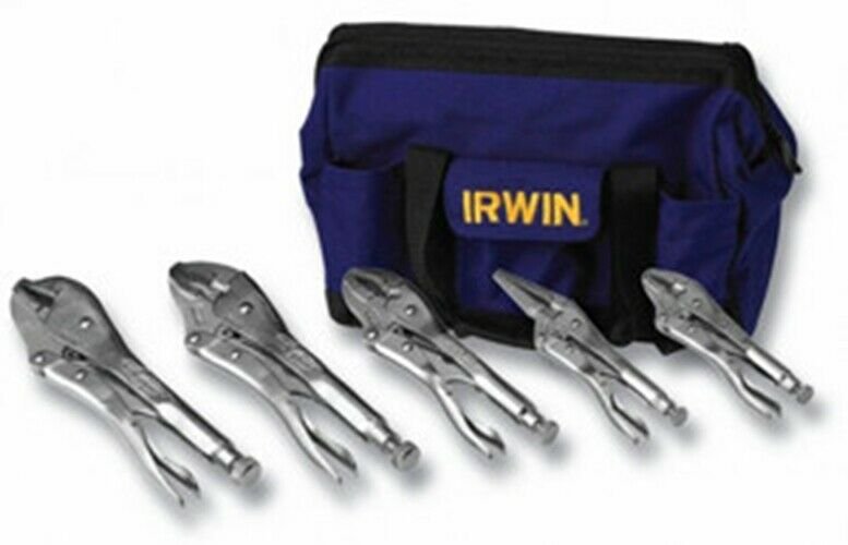 VISEGRIP 5 Piece Locking Pliers Set ina Canvas Tool Tote Bag VG2077704