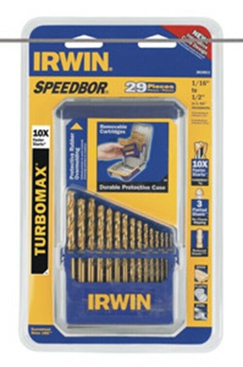 IRWIN 29 Piece Titanium TurbomaxSpeedbor Drill Bit Set HA3018011
