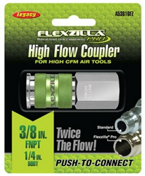 LEGACY High Flow Coupler 1/4" Body3/8" FNPT Flexzilla?? Pro MTA53616FZ