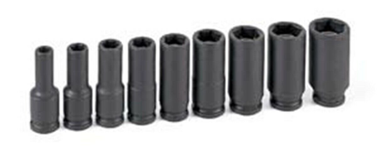 GREY PNEUMATIC 3/8" Drive 9 Piece Deep SAEMagnetic Impact Socket Set GY1209DG