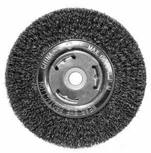 CENTURY DRILL & TOOL 6" x 1/2"/5/8" Coarse BenchGrinder .0118 Wire Wheel Wide CY