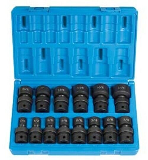 GREY PNEUMATIC 1/2" Drive 14 Piece StandardLength Frac. Univ. Set GY1314U