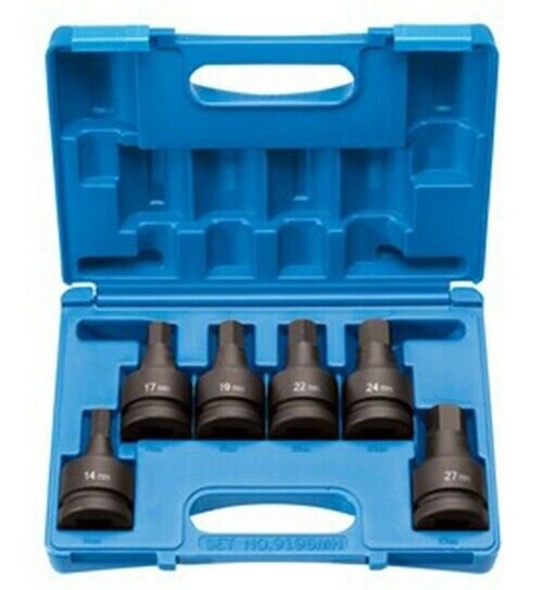GREY PNEUMATIC 1" Drive 6 Piece Hex DriverMetric Set GY9196MH