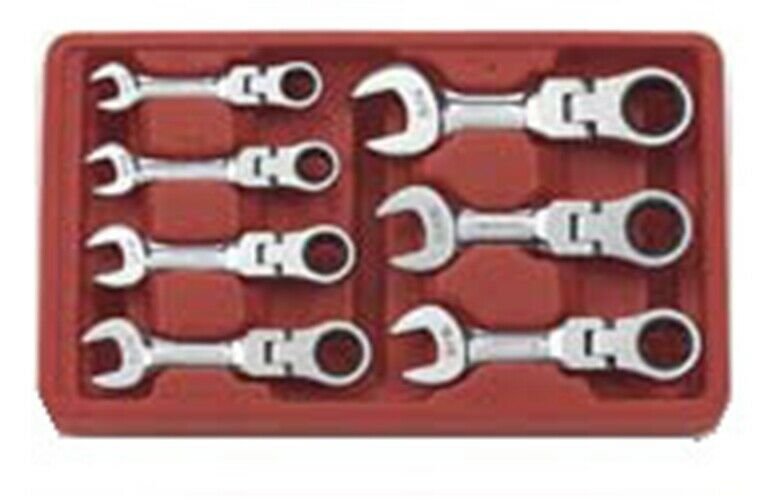 GEARWRENCH 7 Piece SAE Stubby Flex HeadCombination Ratcheting Wrench KD9570