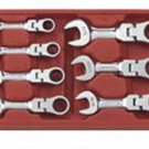 GEARWRENCH 7 Piece SAE Stubby Flex HeadCombination Ratcheting Wrench KD9570