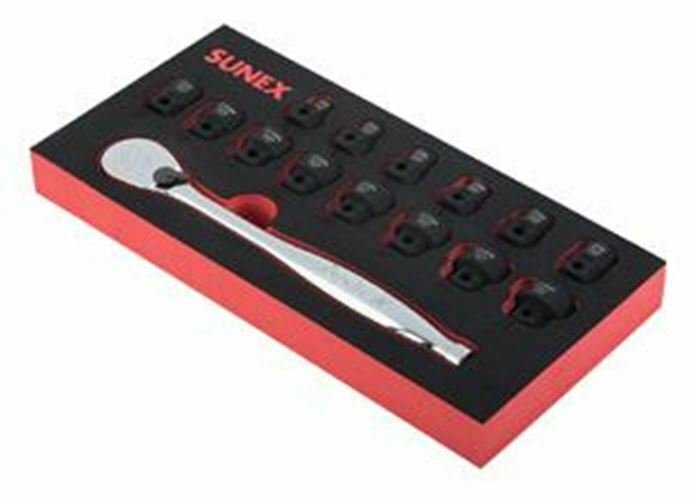 SUNEX  TOOL 15 Piece 3/8" Dr. Low Profile Impact Socket Set (MM) SU3315SR