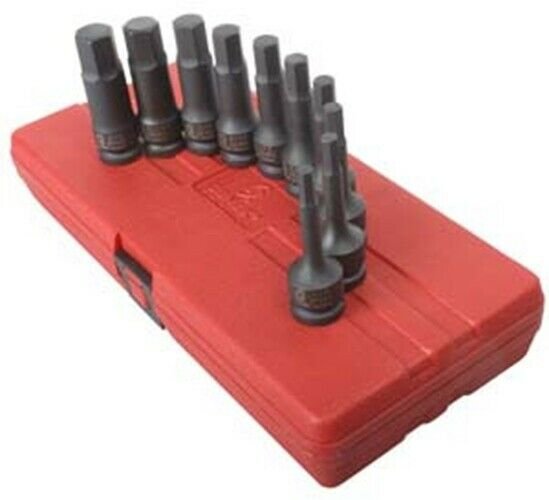 SUNEX TOOL 10 Piece 1/2" Drive SAEImpact Hex Driver Master Set SU2638