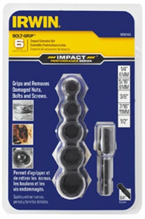 IRWIN 6 Piece Damaged Bolt-GripImpact Set HA1859143
