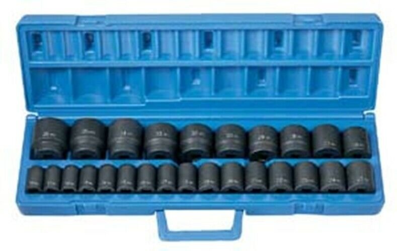 GREY PNEUMATIC 1/2" Drive 26 Piece StandardLength Metric Master Set GY1326M