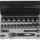 GREY PNEUMATIC 1/2" Drive 12 Point 22 PieceFractional Duo Socket Set GY82222