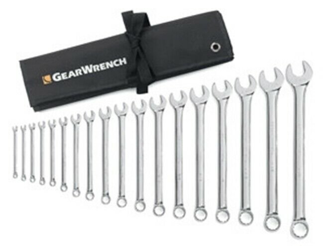 GEARWRENCH 18 Piece SAE Long Pattern NonRatcheting Combo Wrench Set KD81917