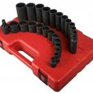 SUNEX TOOL 25 Piece Impact Socket Set 3/8Drive 12 Point Deep/Shallow SU3326