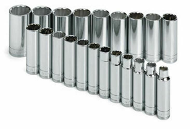 SK HAND TOOL 21 Piece 12 Point Deep MetricSocket Set 1/2" Drive SK1951