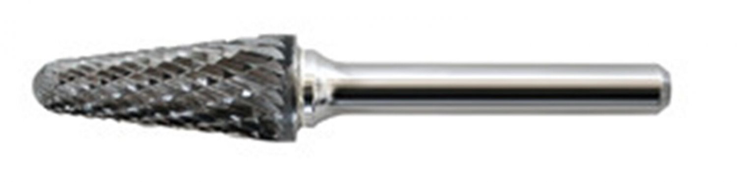 SHARK INDUSTRIES LTD Ball-Nosed Cone Bur- BrazedHead 1/2"x1-1/8"x3" Double Cut S