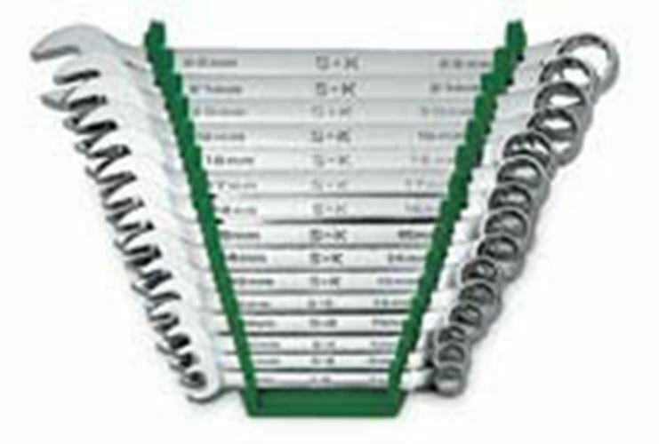SK HAND TOOL 15 Piece 12 Point SuperKromeMetric Combination Wrench Set SK86265