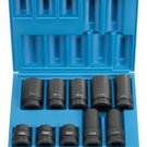 GREY PNEUMATIC 1" Drive 10 Piece TruckWheel Impact Socket Set GY9153