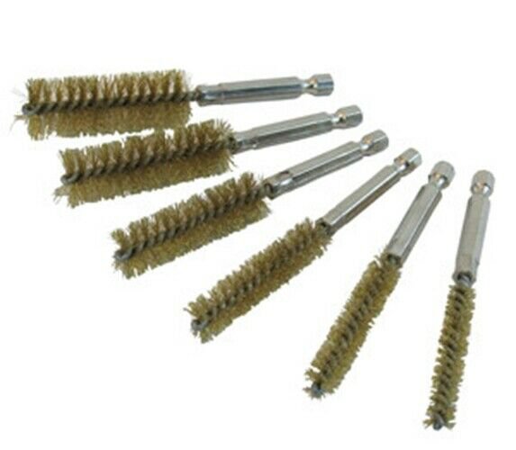 INNOVATIVE PRODUCTS OF AMERICA 6 pc set of Twisted Brass WireBore Brushes IP8081