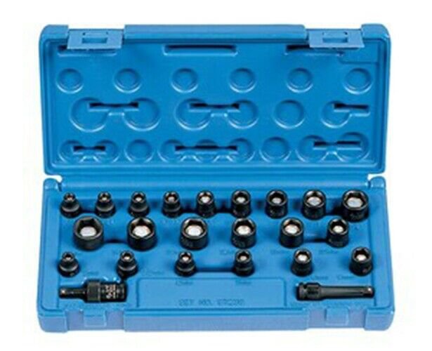 GREY PNEUMATIC 23 Piece 1/4" Drive SAE andMetric Magnetic Shallow GY9723G