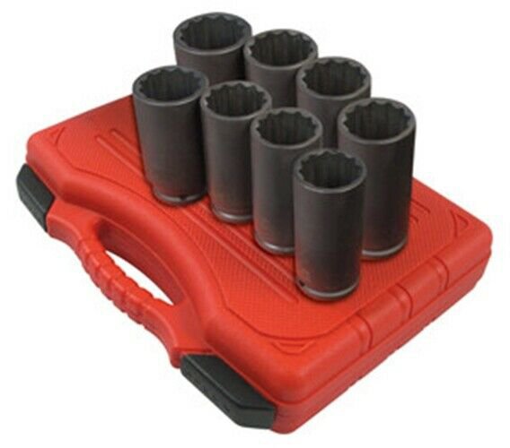 SUNEX TOOL 12 Point 8 Piece Spindle andAxle Socket Set SU2835