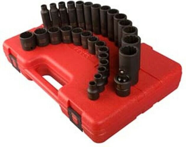 SUNEX TOOL 29 Piece Metric Impact Set 3/8Drive 12 Point Deep/Shallow SU3330